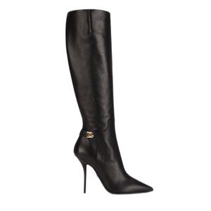 Dolce and Gabbana Black Stiletto Boots Knee High